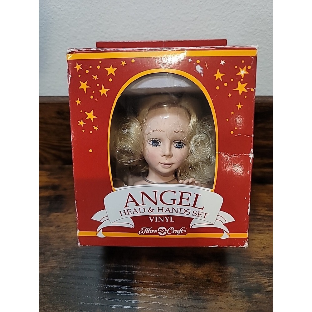 Fibre Craft Vinyl Angel Head & Hands 1991 Set for Soft Body Doll Tree Top  NEW